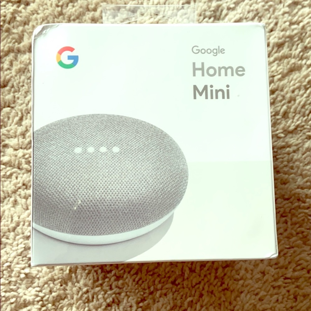 Never opened Google Home Mini in white/grey